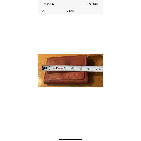 Fossil Genuine Leather Brown Trifold ID Envelope Wallet Snap Closure Vintage - Picture 9 of 11